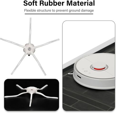 (10 قطع) فرشاة جانبية متوافقة مع Roborock S7 Series S7 S7+ S7 MAXV Ultra S8 Pro Ultra S8 S8+ Q7 Max Q7 Max+ Q5 E2 E3 E4 S4 S5 S6 فرش جانبية بديلة (S7 فرشاة جانبية بيضاء 10 قطع) in Kuwait
