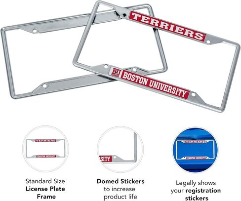 Desert Cactus Boston University Terriers BU Metal License Plate Frame for Front or Back of Car Officially Licensed (Mascot) in Saudi Arabia