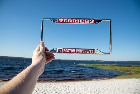 Desert Cactus Boston University Terriers BU Metal License Plate Frame for Front or Back of Car Officially Licensed (Mascot) in Saudi Arabia