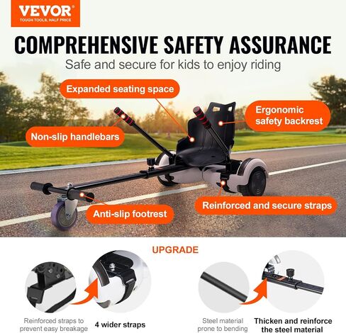 VEVOR Hoverboard Seat Attachment, Hover Board Go Karts Accessory, for Kids Adults in Saudi Arabia