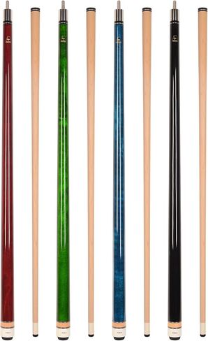 ASKA Set of Wrapless 2-Piece Billiard Pool Cue Sticks L3, 58" Hard Rock Canadian Maple, 13mm Hard Leather Tip, Mixed Weights and Colors in Kuwait