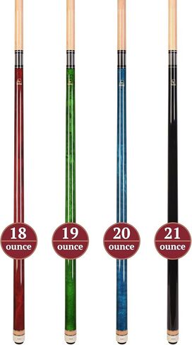 ASKA Set of Wrapless 2-Piece Billiard Pool Cue Sticks L3, 58" Hard Rock Canadian Maple, 13mm Hard Leather Tip, Mixed Weights and Colors in Kuwait