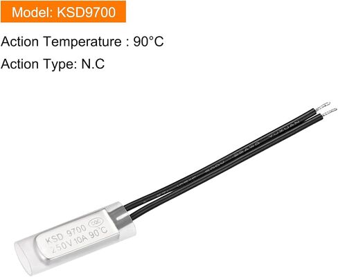KSD9700 NC 90C مفتاح التحكم في درجة الحرارة مفتاح الحماية الحرارية للترموستات - إغلاق عادة/250 فولت 10 أمبير/معدن/2 قطعة in Saudi Arabia