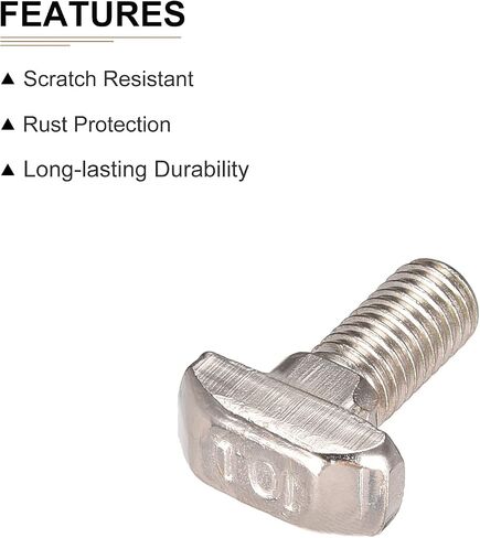 M8x20mm(DxL) T-Slot Drop-in Stud Sliding Bolt Screw - 5Pack - Good for Construction Industry - Carbon Steel Zinc Plated T Track Bolts - Silver Tone in Saudi Arabia