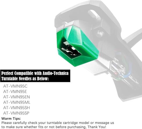 AT-VMN95E Record Replacement Needle with Stylus Cleaning Stylus Compatible with Audio-Technica VMN95C, VMN95E, VMN95EN, VMN95ML, VMN95SH, VMN95SP Turntable Stylus Needle in Saudi Arabia