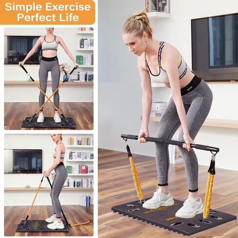 BODY RHYTHM Portable Home Gym Workout Equipment - Includes 150 lbs Resistance Bands, Collapsible Bar, Handles and More - Full Body Workouts System for Women & Men. in Saudi Arabia