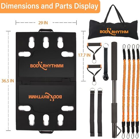 BODY RHYTHM Portable Home Gym Workout Equipment - Includes 150 lbs Resistance Bands, Collapsible Bar, Handles and More - Full Body Workouts System for Women & Men. in Saudi Arabia