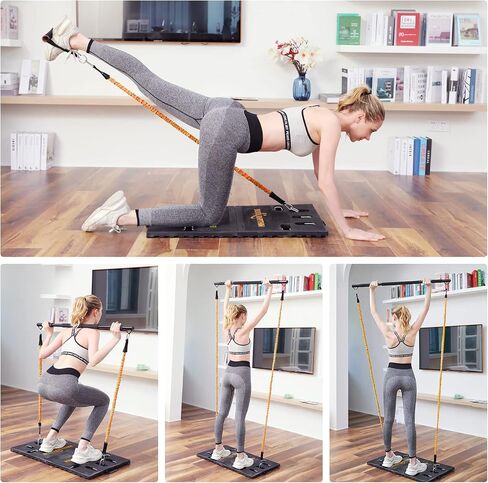 BODY RHYTHM Portable Home Gym Workout Equipment - Includes 150 lbs Resistance Bands, Collapsible Bar, Handles and More - Full Body Workouts System for Women & Men. in Saudi Arabia