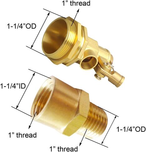 1"G Thread Stainless Steel Float Ball Valve with 1"G Female x 1"NPT Male Adapter Adjustable Water Tank Level Control Valve (Pack of 2) in Saudi Arabia