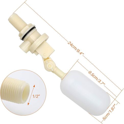 صمام مياه عائم 1/2 بوصة مع ذراع قابل للتعديل، صمام الكرة العائمة يغلق تلقائيًا لخزان المياه وبركة الماشية والحصان والماعز والأغنام والخنازير والكلب الساقي in Kuwait
