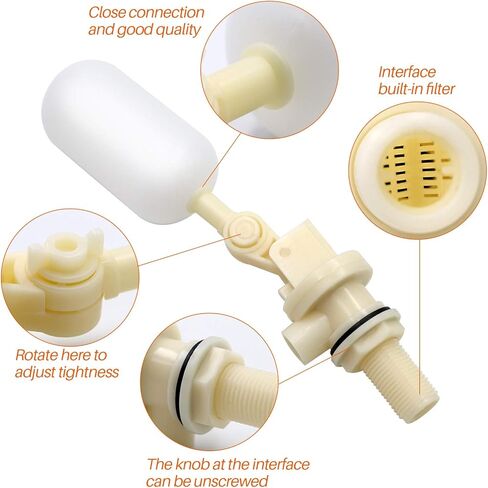 صمام مياه عائم 1/2 بوصة مع ذراع قابل للتعديل، صمام الكرة العائمة يغلق تلقائيًا لخزان المياه وبركة الماشية والحصان والماعز والأغنام والخنازير والكلب الساقي in Kuwait
