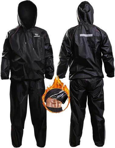 LARDROK Heat Trapping Suit Sweat Sauna Suit Sauna Suit for Men and Women Hot Sweat Suits Workout Zipper Hoodie Sauna Suits in Saudi Arabia