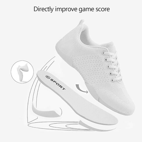 Girls Cheerleading Shoes White Dance Shoes Cheer Shoes Women Breathable Youth Cheer Competition Sneakers Athletic Training Dance Tennis Walking Shoes Little Kid 12- Women 11.5 in Kuwait