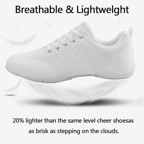 Girls Cheerleading Shoes White Dance Shoes Cheer Shoes Women Breathable Youth Cheer Competition Sneakers Athletic Training Dance Tennis Walking Shoes Little Kid 12- Women 11.5 in Kuwait