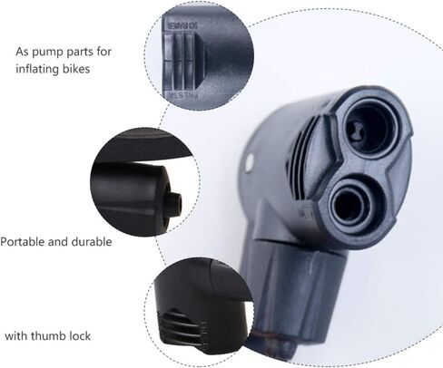 BESPORTBLE 3PCS Replacement Double Pump Head Air Pump Double Pump Head Nozzle Inflator Adapter Valve for Bike Camping (Black) in Saudi Arabia