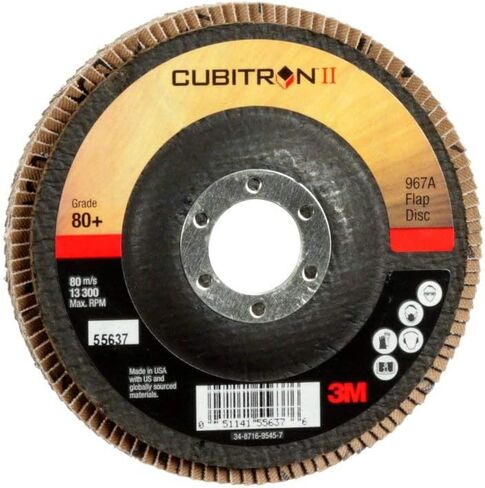 Flap Disc 967A - 80+ Grit Ceramic Precision Shaped Grain - Type 27 Angle Grinder Disc - Giant - 4.5' x 7/8' Arbor Hole in Saudi Arabia