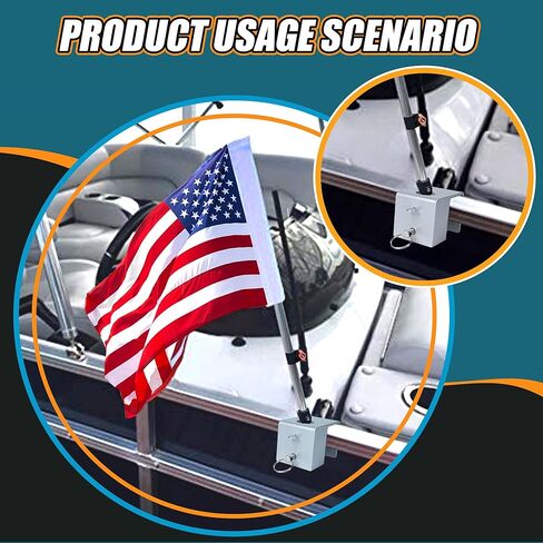 حامل عمود علم القارب العائم لعمود العلم 3/4 بوصة وقضبان مربعة 1 1/4 بوصة فقط، حامل قضيب مربع للقارب العائم شديد التحمل، ملحقات القوارب العائمة in Kuwait