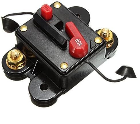 Buwico® 80A 100A 150A 200A 250A سيارة بحرية قارب دراجة ستيريو الصوت مضمنة قاطع الدائرة فيوز لحماية النظام (80A) in Kuwait