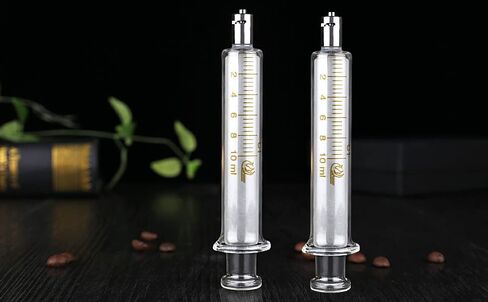 2Pack 10ml/cc Glass Syringes With Metal Head and Caps for Industry or Labtoratory in Saudi Arabia