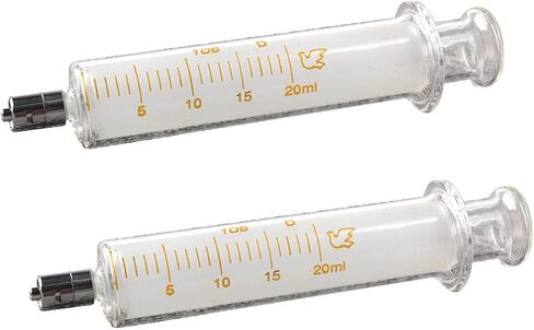 2Pack 10ml/cc Glass Syringes With Metal Head and Caps for Industry or Labtoratory in Saudi Arabia