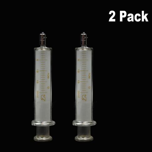 2Pack 10ml/cc Glass Syringes With Metal Head and Caps for Industry or Labtoratory in Saudi Arabia