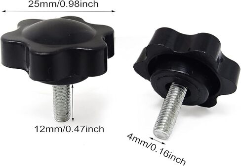 Honbay 8 قطعة لقط المسمار المقبض البرقوق عرافة على شكل قبضة ستار المقبض ، 25 مللي متر ضياء M4x12mm ذكر الموضوع in Kuwait