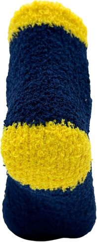 Michigan Wolverines Women's Fuzzy Sleep Socks, Solid Blue/Maize, One Size, NCAA Officially Licensed - DB Fan Gear in Saudi Arabia