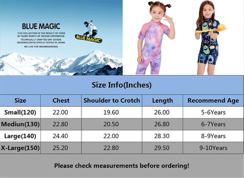 BLUE MAGIC Girls One Piece Swimsuit Short Sleeve Rashguard Swimwear Bathing Suit in Saudi Arabia