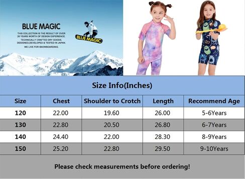 BLUE MAGIC Girls One Piece Swimsuit Short Sleeve Rashguard Swimwear Bathing Suit in Saudi Arabia