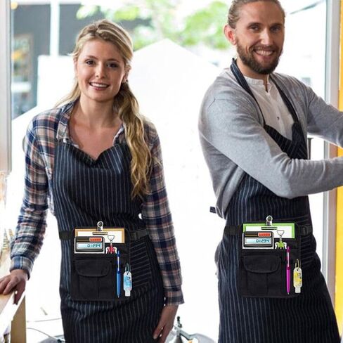 EXCEART Waist Money Apron Bag Waiter Waist Money Pouch Bag Canvas Restaurant Waitress Apron Bag with Adjustable Belt Check Holder Server Bag Container for Bars Cafes Server Apron Pouch in Saudi Arabia