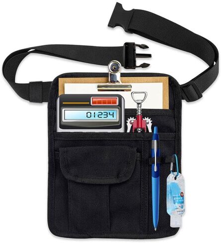 EXCEART Waist Money Apron Bag Waiter Waist Money Pouch Bag Canvas Restaurant Waitress Apron Bag with Adjustable Belt Check Holder Server Bag Container for Bars Cafes Server Apron Pouch in Saudi Arabia