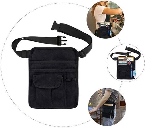 EXCEART Waist Money Apron Bag Waiter Waist Money Pouch Bag Canvas Restaurant Waitress Apron Bag with Adjustable Belt Check Holder Server Bag Container for Bars Cafes Server Apron Pouch in Saudi Arabia