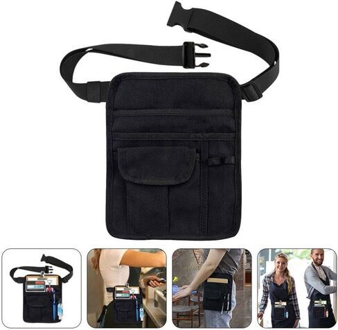 EXCEART Waist Money Apron Bag Waiter Waist Money Pouch Bag Canvas Restaurant Waitress Apron Bag with Adjustable Belt Check Holder Server Bag Container for Bars Cafes Server Apron Pouch in Saudi Arabia