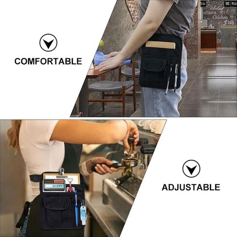 EXCEART Waist Money Apron Bag Waiter Waist Money Pouch Bag Canvas Restaurant Waitress Apron Bag with Adjustable Belt Check Holder Server Bag Container for Bars Cafes Server Apron Pouch in Saudi Arabia