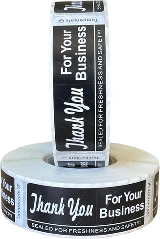 Tamper Sealed - Thank You for Your Business (1"x 3" inch, 500PCS) Safety Food Delivery Paper Sticker for Food Containers (Red Roll) in Saudi Arabia