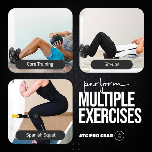 Nordic Curl Atg Pro Gear حزام قابل للتعديل مع وسادة ركبة سميكة - حزام تجعيد أوتار الركبة الشمالية، Nordstick، مطور لحم الخنزير الغلوت، آلة تجعيد أوتار الركبة، القرفصاء الإسباني، عصا الشمال، حزام تجعيد الشمال in Saudi Arabia