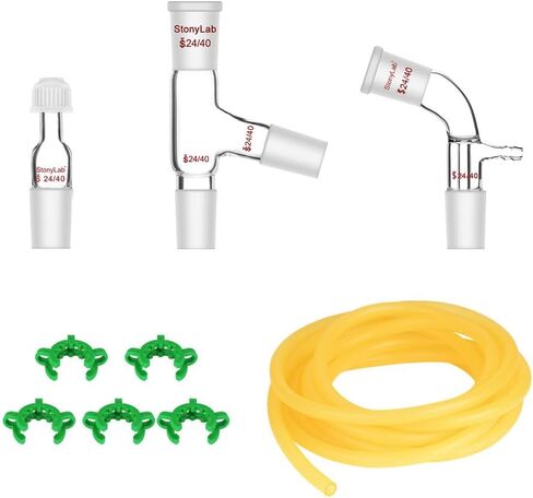 stonylab Glass Distillation Apparatus, Simple Distillation Kit with 24/40 Joint and 500 ml Reaction Flask for Normal Pressure/Low Vacuum Distillation Lab Glassware Kit in Saudi Arabia