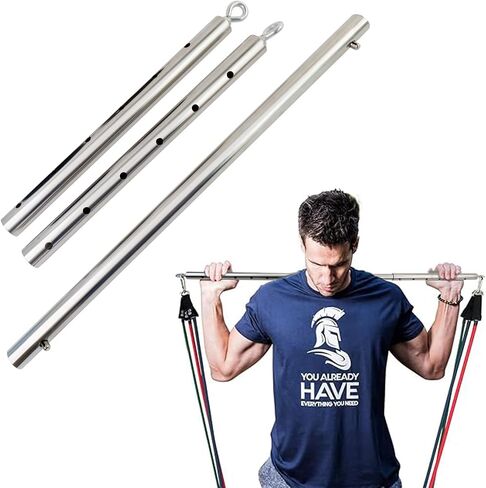Silver Adjustable Exercise Stainless Steel Spreader Bar, Yoga Training Fitness Gear, Workout Bar,Sports Gym Kit in Saudi Arabia