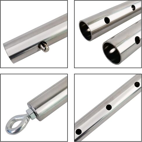 Silver Adjustable Exercise Stainless Steel Spreader Bar, Yoga Training Fitness Gear, Workout Bar,Sports Gym Kit in Saudi Arabia