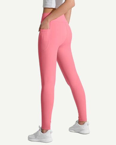 Girls Athletic Leggings Cross High Waist Leggings for Teen Girls Yoga Dance Gym Pants with Pocket in Kuwait