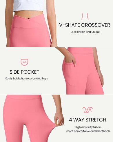 Girls Athletic Leggings Cross High Waist Leggings for Teen Girls Yoga Dance Gym Pants with Pocket in Kuwait