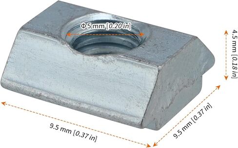200 قطعة من صواميل M5 T، سلسلة 2020 من صواميل T المنزلقة، صواميل M5 مترية في صامولة T، صواميل فتحة T لملف بثق الألومنيوم بفتحة T 6 مم وطابعة ثلاثية الأبعاد، فضي in Kuwait