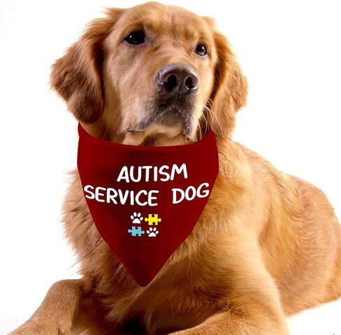 2 Pack Autism Service Dog Dog Bandanas Dog Bandana Autism Gift Rescue Dog Bandanas (Autism Service Dog 2 Pack) in Saudi Arabia