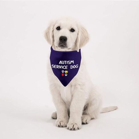 2 Pack Autism Service Dog Dog Bandanas Dog Bandana Autism Gift Rescue Dog Bandanas (Autism Service Dog 2 Pack) in Saudi Arabia