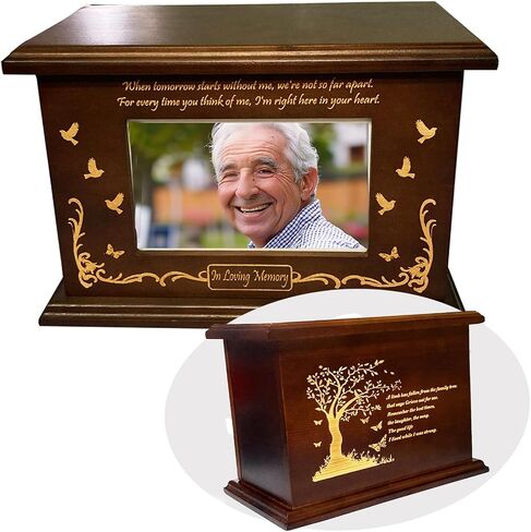 Wooden Urns Ashes Cremation Urns for Human Ashes Adult Male Female Handmade Urns Box and Casket for Ashes Men Women Pets Urn Burial Funeral Memorial Urns Holds Up to 260 LBS in Saudi Arabia
