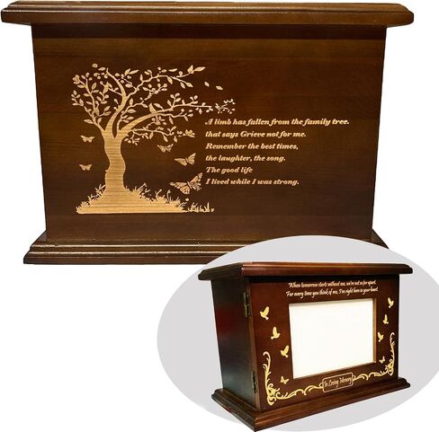 Wooden Urns Ashes Cremation Urns for Human Ashes Adult Male Female Handmade Urns Box and Casket for Ashes Men Women Pets Urn Burial Funeral Memorial Urns Holds Up to 260 LBS in Saudi Arabia