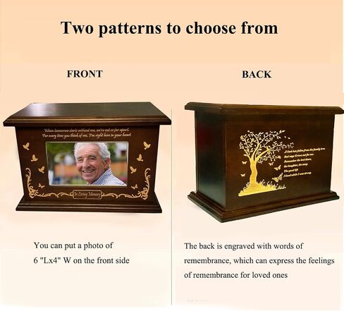 Wooden Urns Ashes Cremation Urns for Human Ashes Adult Male Female Handmade Urns Box and Casket for Ashes Men Women Pets Urn Burial Funeral Memorial Urns Holds Up to 260 LBS in Saudi Arabia