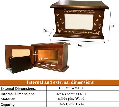 Wooden Urns Ashes Cremation Urns for Human Ashes Adult Male Female Handmade Urns Box and Casket for Ashes Men Women Pets Urn Burial Funeral Memorial Urns Holds Up to 260 LBS in Saudi Arabia