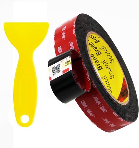 Double-Sided Adhesive Tape Heavy Duty, Self-Adhesive Acrylic Foam Mounting with Removal Scraper,Industrial Grade Waterproof 5952 Very High Bond 2 Sided Tape for Car,Home & Office 5.14yd length (Black) in Saudi Arabia