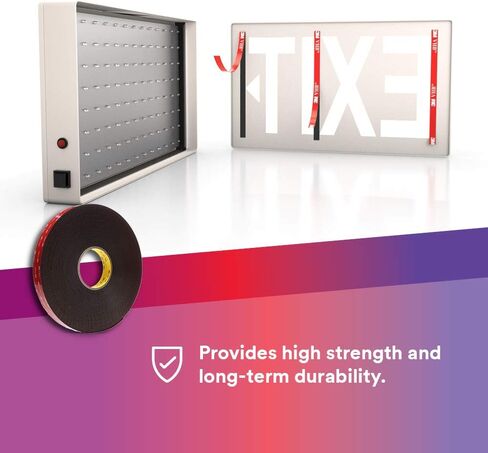 3M VHB Tape 5952 Double-Sided Acrylic Foam Tape - Heavy Duty, Industrial Mounting Tape - 1/2 inch width x 36 yards length, 45 mil thick, 4 rolls/case - Black in Saudi Arabia